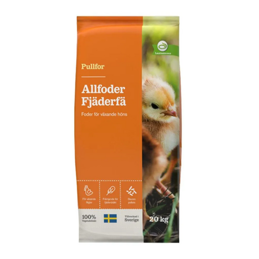 Allfôr Fjørfe 20 kg – Startfôr for kyllinger & Ikke-verpende høner